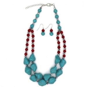 Novadab collection Turquoise and red beads set